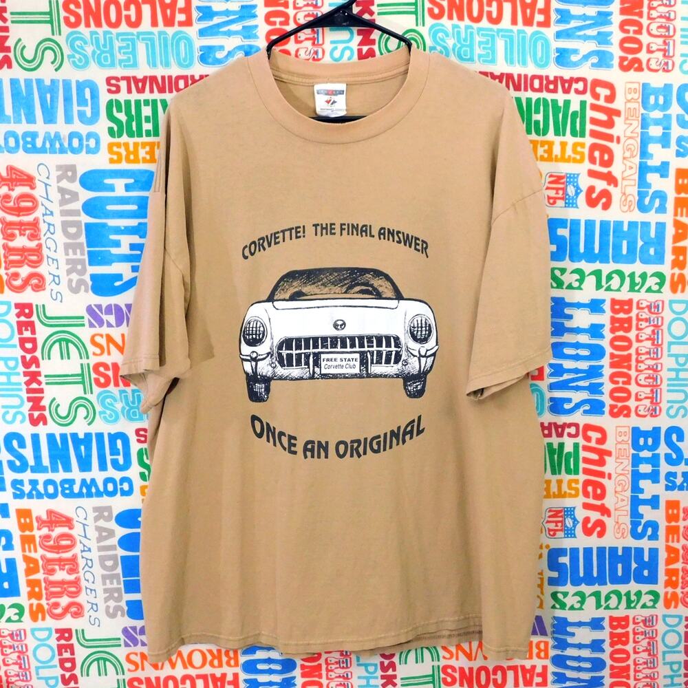 Vintage Y2K Corvette T Shirt Size XL Ocean City Free State Club Double Sided